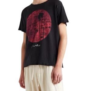 Greg Lauren Moon Shadows Recycled Cotton Black Graphic T-Shirt Size 1 USA Made